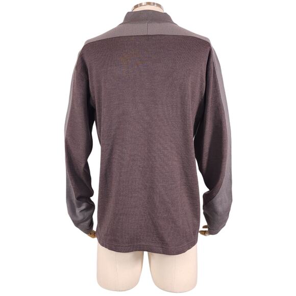 Icebreaker Men's 1/2 Zip Sweater Brown/Gray Sz Large - Picture 3 of 8